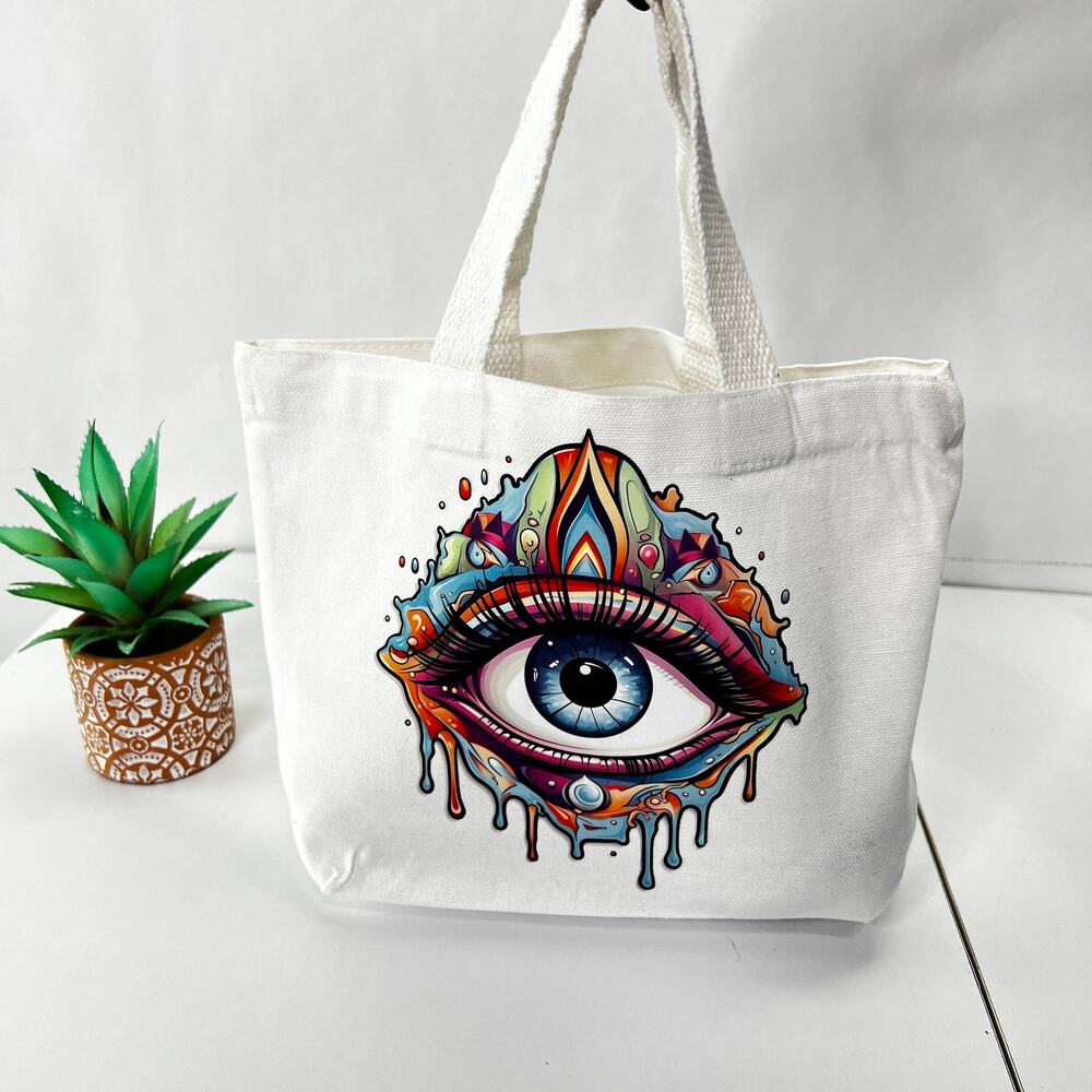 Evil Eye Canvas Tote Bag Small